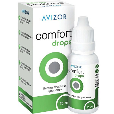 Увлажняющие капли для глаз Avizor Comfort при ношении контактных линз, 15 мл