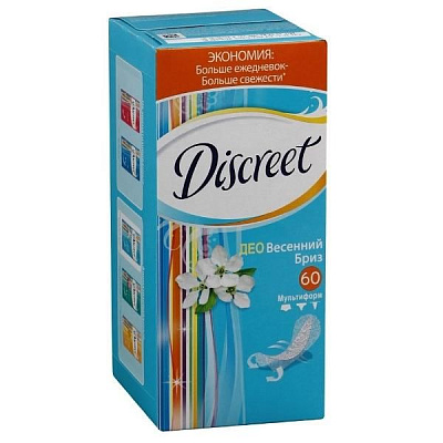Прокладки ежедневные весенний бриз deo Discreet, 60 шт