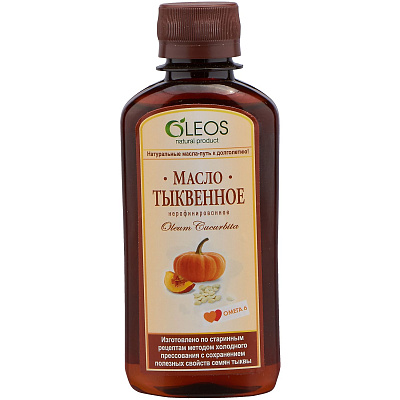 Масло тыквенное нерафинированное Oleos, 200 мл