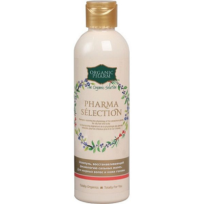 Шампунь Organic Pharm PharmaSélection восстанавливающий физиологию сальных желез, для жирных волос и кожи головы, 250 мл