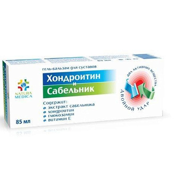 Гель-бальзам для суставов живокост и сабельник Natura Medica, 85 мл