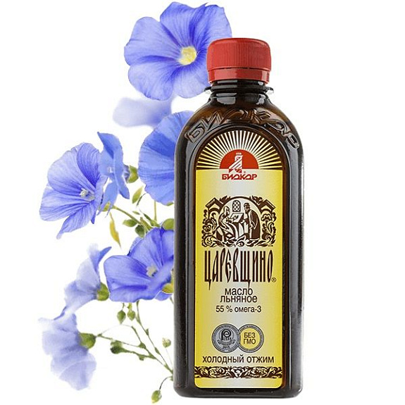 Масло льняное Царевщино для снижения уровня холестерина и профилактики сердечно-сосудистых заболеваний, 250 мл