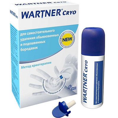 Средство для самостоятельного удаления обыкновенных и подошвенных бородавок Wartner Cryo, 50 мл