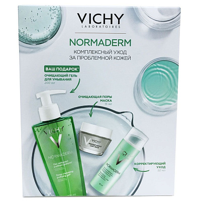 Набор Vichy Normaderm (гель для умывания, 200 мл + очищающая маска, 15 мл + корректирующий уход, 50 мл)