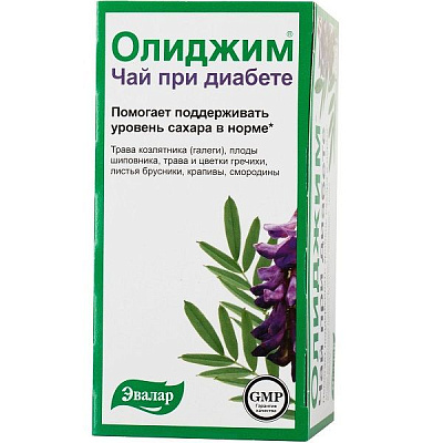Чай при диабете Олиджим Эвалар для поддержания уровня сахара в норме 2 г, 20 шт