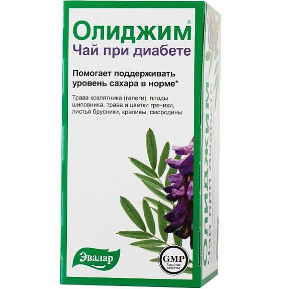Чай при диабете Олиджим Эвалар для поддержания уровня сахара в норме 2 г, 20 шт