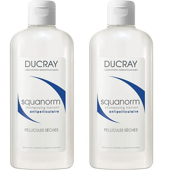 Шампунь от сухой перхоти Ducray Squanorm 200 мл, 2 шт
