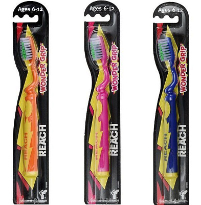 Детская зубная щетка Reach Wonder Grip мягкая от 6 до 12 лет