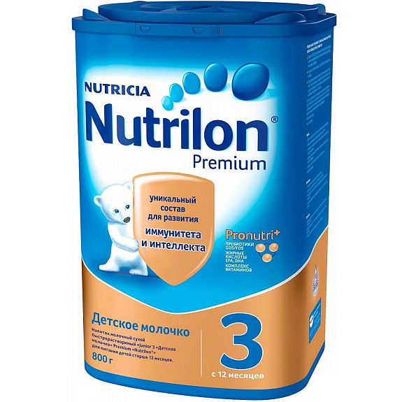 Детское молочко Nutrilon Premium Junior 3 с 12 месяцев, 800 г