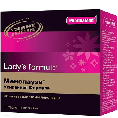 Lady`s formula, Менопауза усиленная формула для облегчения симптомов менопаузы 860 мг, 30 шт