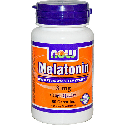 Melatonin, Мелатонин, Нормализация суточного ритма, Now Foods, 3 мг, 60 капсул