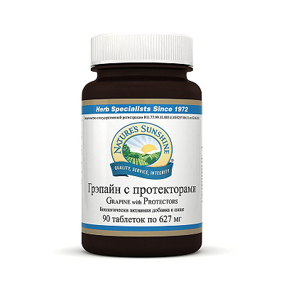 Грэпайн с протекторами, Мощная антиоксидантная защита, NSP, 627 мг, 90 таблеток