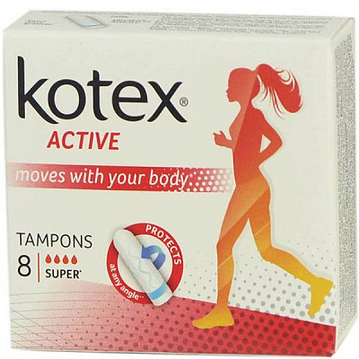 Тампоны Kotex Active Super для защиты на все 100, 8 шт