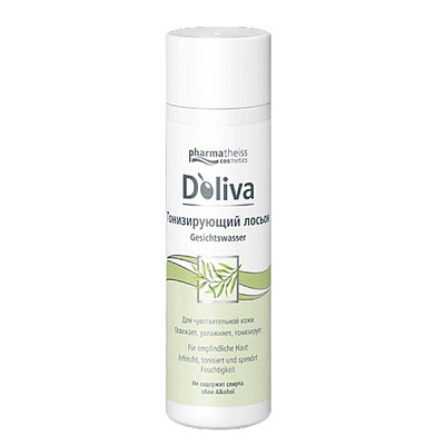 Тонизирующий лосьон с экстрактом листьев оливы и гамамелиса для чувствительной кожи D'oliva, 200 мл