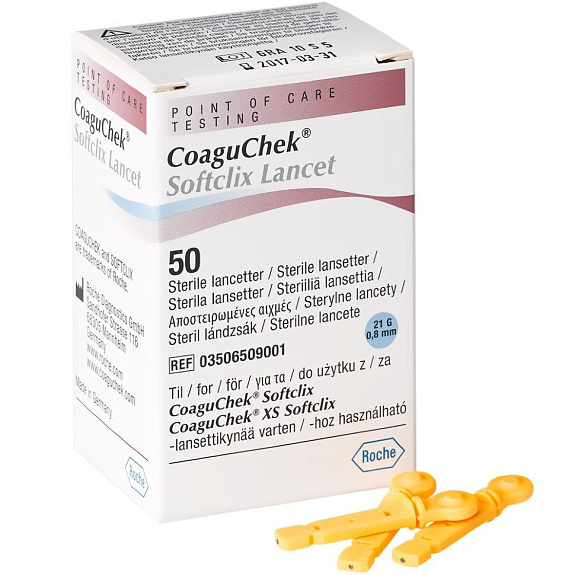 Стерильные одноразовые ланцеты Coaguchek Softclix, 50 шт