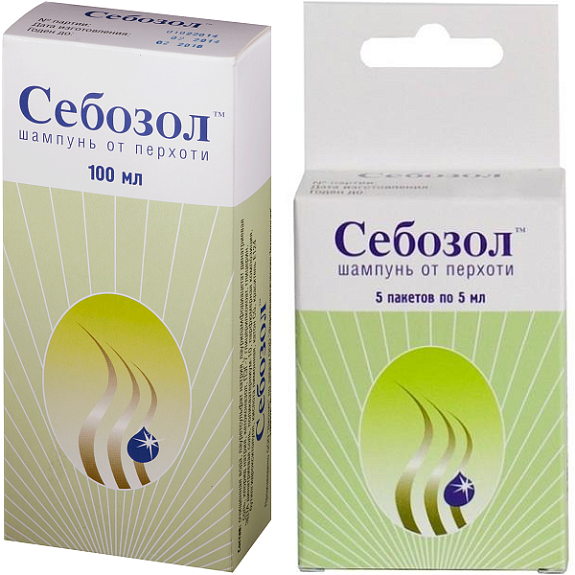 Шампунь от перхоти и экодерм шампунь для волос Себозол, 100 мл, 5x5 мл