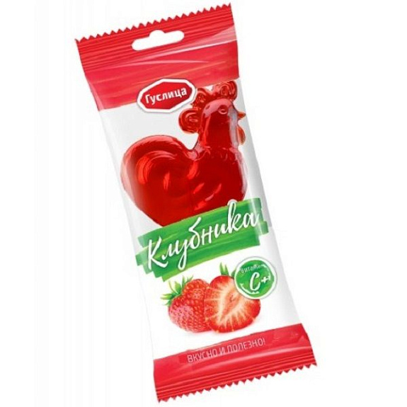 Леденец на палочке с витамином С Азбука Здоровья со вкусом клубники, 17 г