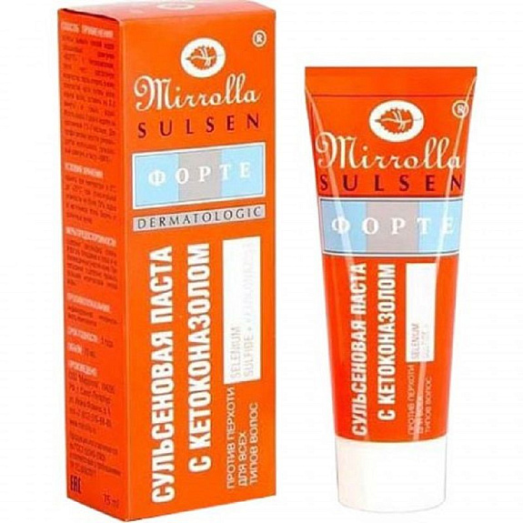 Паста с кетоконазолом Миролла сульсен форте, 75 мл