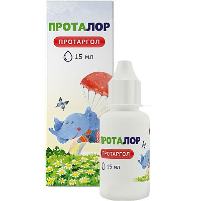 Раствор Проталор (Протаргол) для лечения слизистых оболочек лор-органов, 15 мл