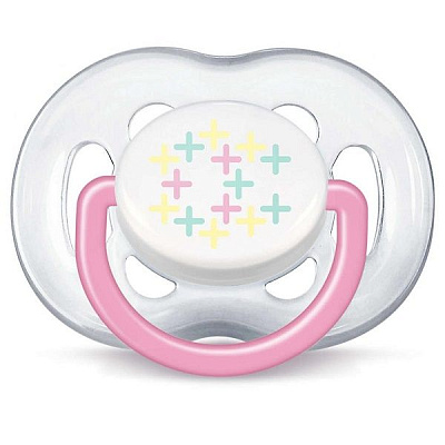 Силиконовая пустышка AVENT для девочек 6-18 мес. (2 шт. в упаковке) SCF180/28