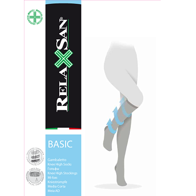 Компрессионные гольфы Relaxsan Gambaletto 140 ден черного цвета, размер 2