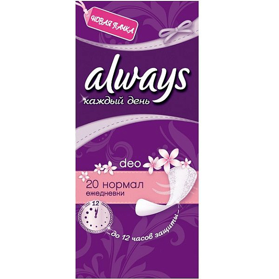 Прокладки ежедневные Normal Deo Always, 20 шт