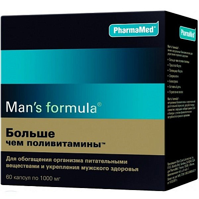 Man`s Formula Больше чем поливитамины для обогащения организма питательными веществами 1000 мг, 60 шт