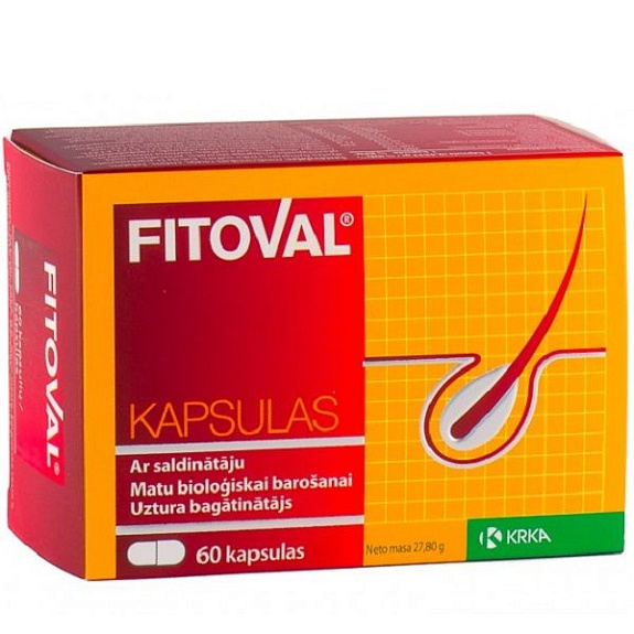 Капсулы Fitoval для более крепких волос и улучшения их структуры, 60 шт