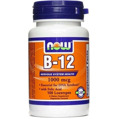 B-12, Витамин В-12, Now Foods, 1000 мкг, 100 таблеток