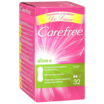 Салфетки Carefree Aloe воздухопроницаемые ежедневные, 36 шт