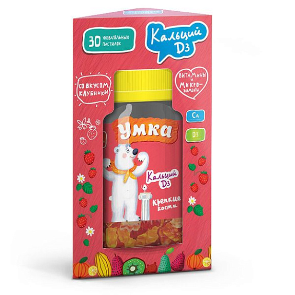 Умка Кальций D3 Укрепляют костную ткань Медисорб, 3.5 г, 30 пастилок