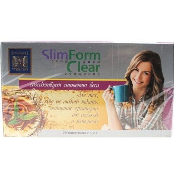 Фиточай Slim Form Clear для похудения, 20 фильтр-пакетов х 2 г