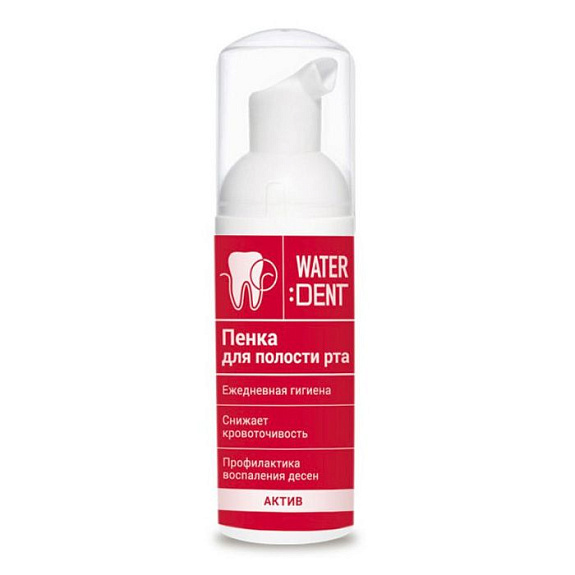 Waterdent пенка для полости рта актив Global White, 50 мл