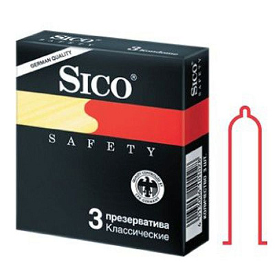 Презервативы safety безопасные классические Sico, 3 шт