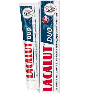 Зубная паста для укрепления зубной эмали Lacalut Duo, 75 мл