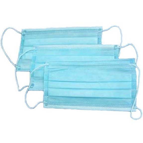 Одноразовая медицинская трехслойная маска для лица на резинках, 50 шт