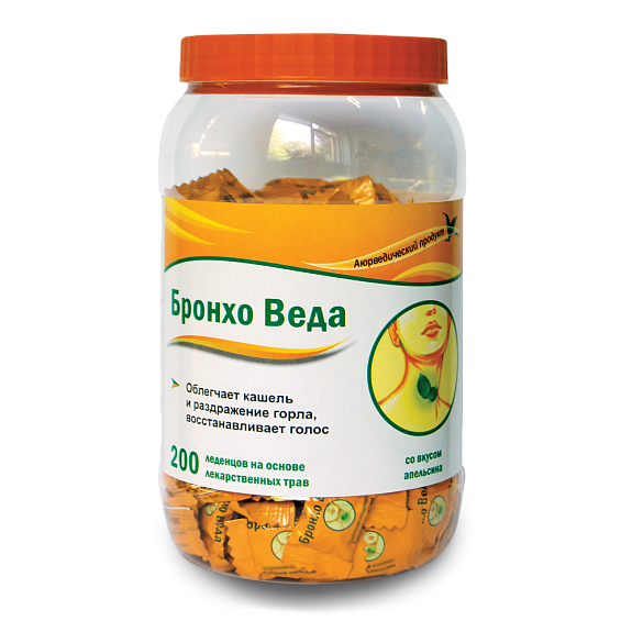 Леденцы травяные апельсин Бронхо Веда, 200 шт