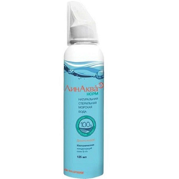 Спрей для промывания и орошения полости носа ЛинАква Норм морская вода, 125 мл