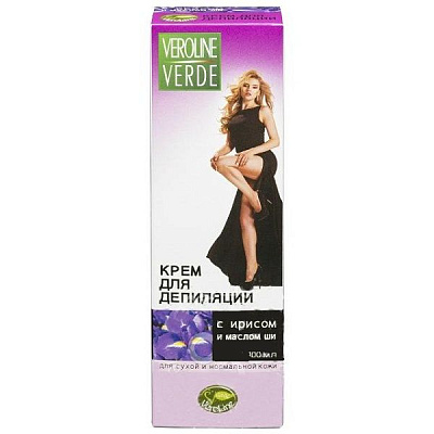 Крем для депиляции Veroline Verde для сухой и нормальной кожи с ирисом и маслом ши, 100 мл