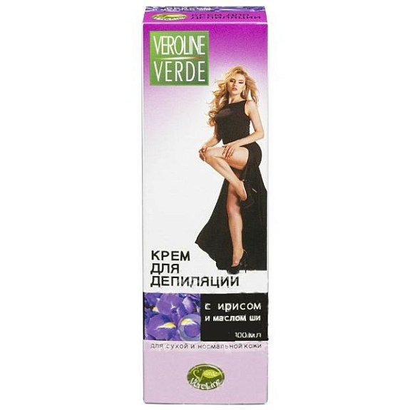 Крем для депиляции Veroline Verde для сухой и нормальной кожи с ирисом и маслом ши, 100 мл