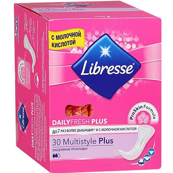 Ежедневные прокладки Libresse Dailyfresh Multistyle Plus, 30 шт