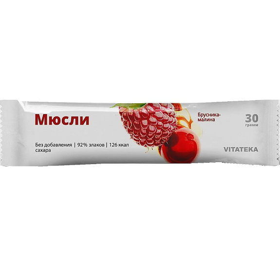 Батончик мюсли Vitateka бруснично-малиновый, 30 г