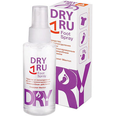 Средство против потливости ног с пролонгированным антимикробным действием Dry Ru Foot Spray, 100 мл