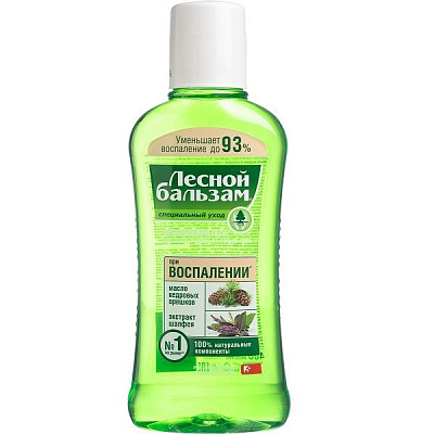 Ополаскиватель при воспалении десен Лесной бальзам с маслом кедровых орешков и экстрактом шалфея, 400 мл