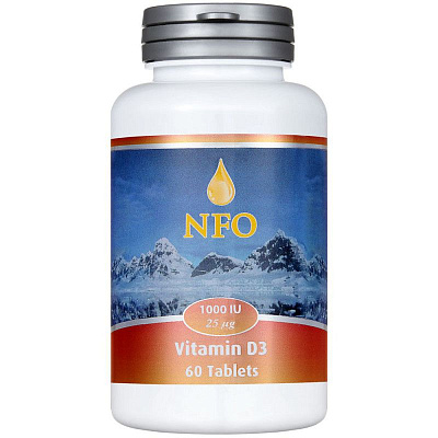 Витамин D3 1000 МЕ Norwegian Fish Oil 750 мг, 60 таблеток