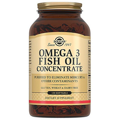 Концентрат рыбьего жира омега-3 Solgar, 120 шт