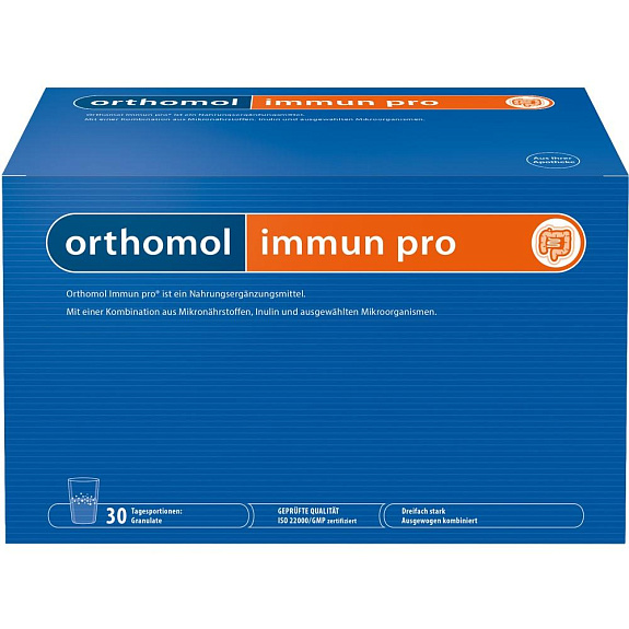 Orthomol Immun Pro Тройная польза кишечнику Ортомол Иммун Про, порошок + порошок на 30 дней