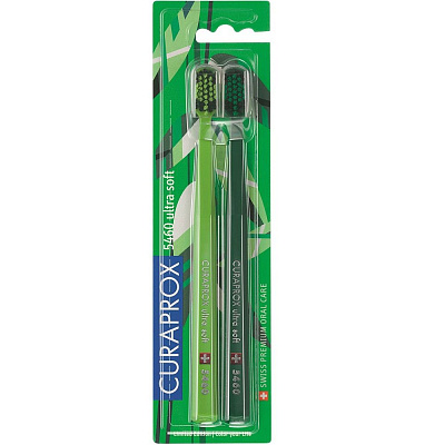 Набор зубных ультрамягких щеток для взрослых Curaprox Greenery Edition, 2 шт