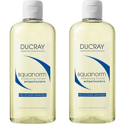 Шампунь от жирной перхоти Ducray Squanorm 200 мл, 2 шт