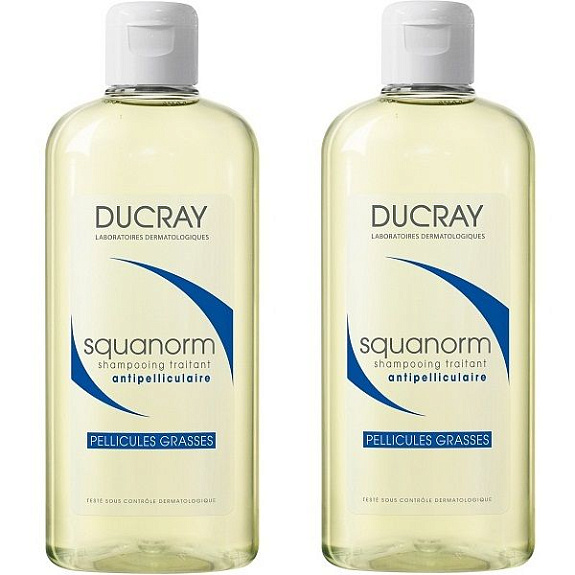 Шампунь от жирной перхоти Ducray Squanorm 200 мл, 2 шт